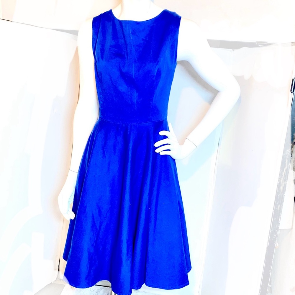 Grace Karin Vibrant Blue Midi Fit-and-Flare Dress